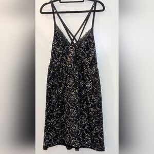 Sleep by Cacique Celestial Star Print Chemise Nightgown 14/16 NWT Lace Trim